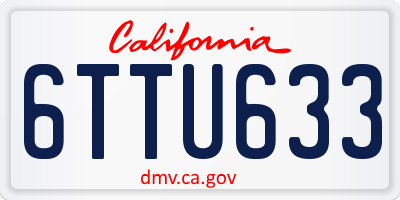 CA license plate 6TTU633
