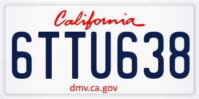 CA license plate 6TTU638