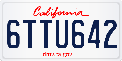 CA license plate 6TTU642