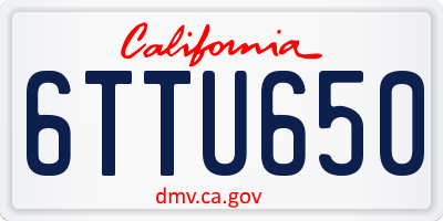 CA license plate 6TTU650