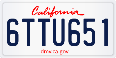 CA license plate 6TTU651