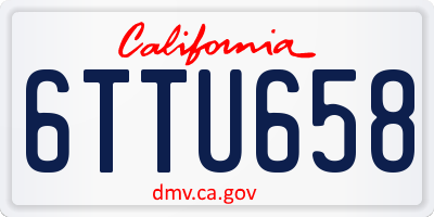 CA license plate 6TTU658