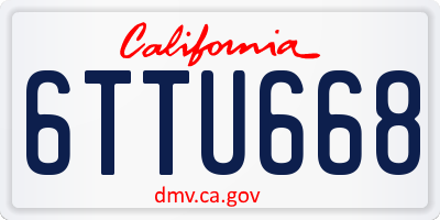 CA license plate 6TTU668