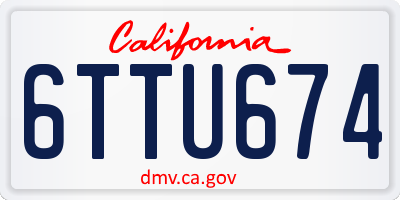 CA license plate 6TTU674