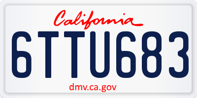 CA license plate 6TTU683
