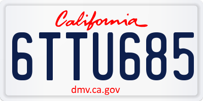 CA license plate 6TTU685