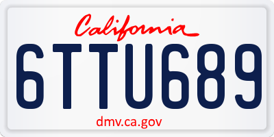 CA license plate 6TTU689