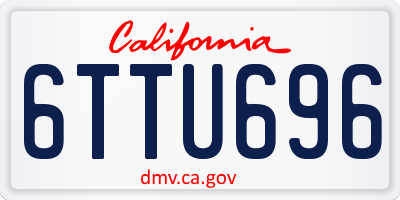 CA license plate 6TTU696