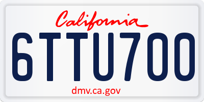 CA license plate 6TTU700