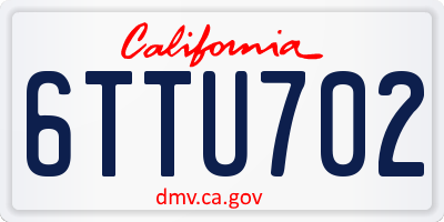 CA license plate 6TTU702