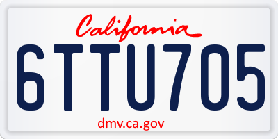 CA license plate 6TTU705