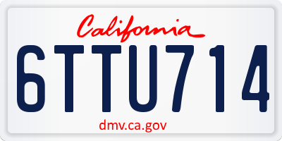CA license plate 6TTU714