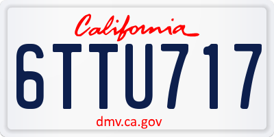 CA license plate 6TTU717