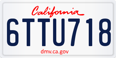 CA license plate 6TTU718