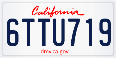 CA license plate 6TTU719