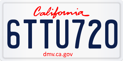CA license plate 6TTU720