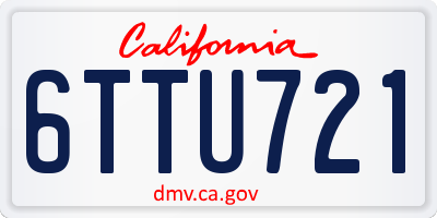 CA license plate 6TTU721