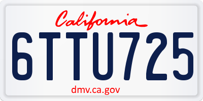 CA license plate 6TTU725