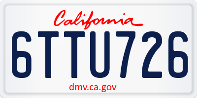 CA license plate 6TTU726