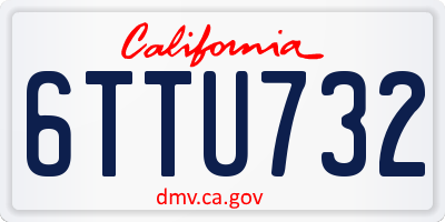 CA license plate 6TTU732