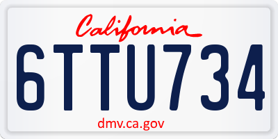 CA license plate 6TTU734