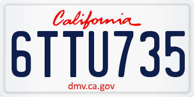 CA license plate 6TTU735