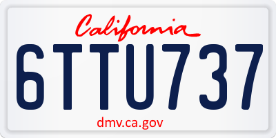 CA license plate 6TTU737