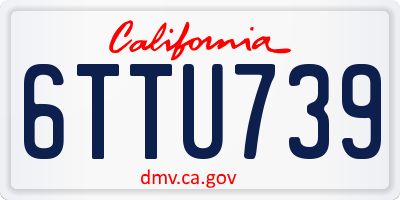 CA license plate 6TTU739