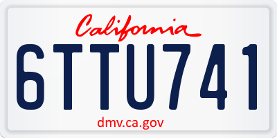 CA license plate 6TTU741