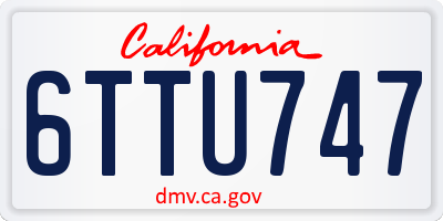 CA license plate 6TTU747