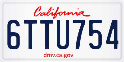 CA license plate 6TTU754