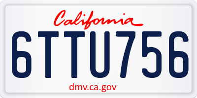 CA license plate 6TTU756