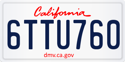 CA license plate 6TTU760