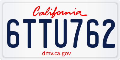 CA license plate 6TTU762
