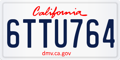 CA license plate 6TTU764