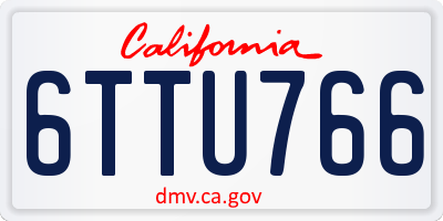 CA license plate 6TTU766
