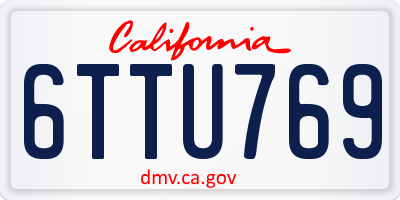 CA license plate 6TTU769