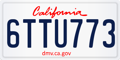 CA license plate 6TTU773