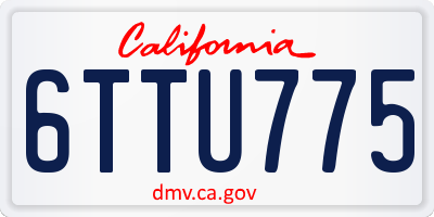 CA license plate 6TTU775