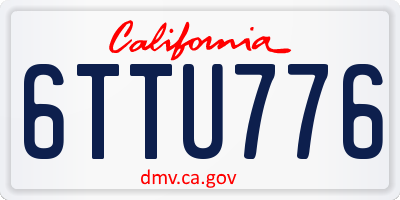 CA license plate 6TTU776