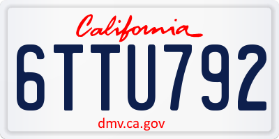 CA license plate 6TTU792