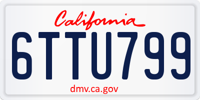 CA license plate 6TTU799