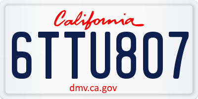 CA license plate 6TTU807