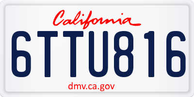 CA license plate 6TTU816