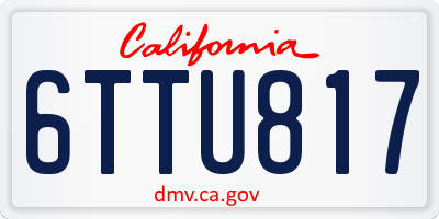 CA license plate 6TTU817