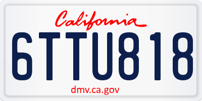 CA license plate 6TTU818