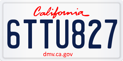 CA license plate 6TTU827