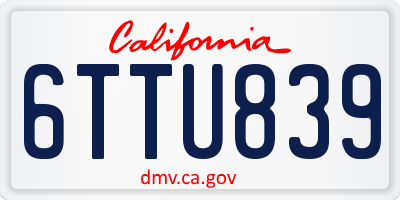 CA license plate 6TTU839