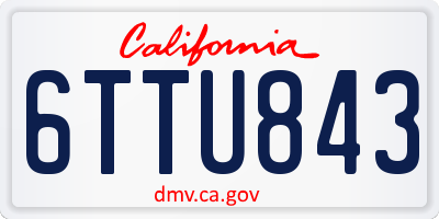CA license plate 6TTU843