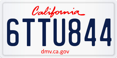 CA license plate 6TTU844